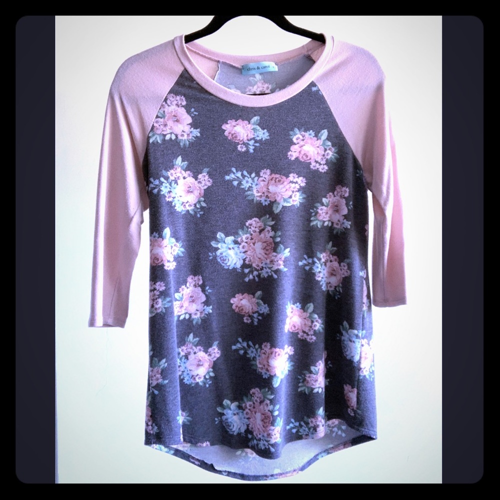 Flora Print Baseball Tee